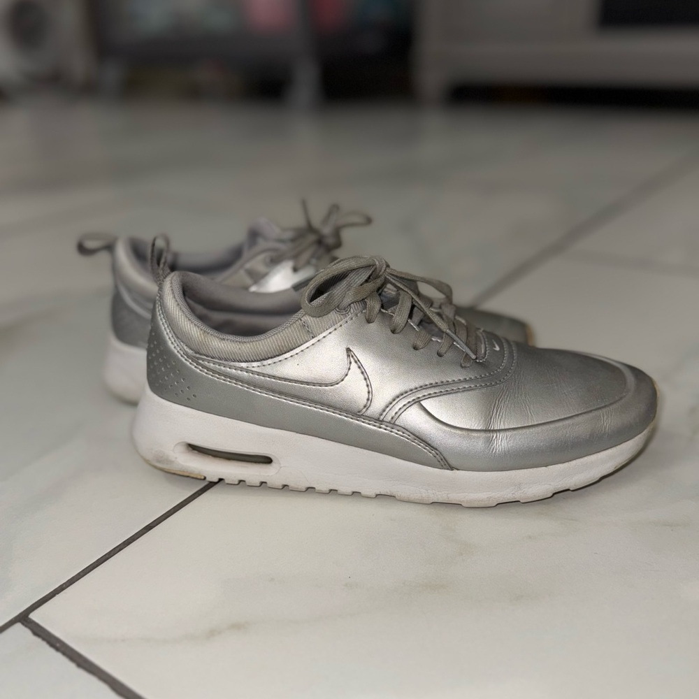 Nike Silver Sneakers Metallic Finish High-Top